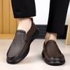 Men Summer Fashion Casual Business Sandals Hollow Leather Shoes Classic Comfortable and Breathable Soft Sole Office Leather Shoe