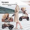 Lightweight Reversible Baby Stroller, One-Click Fold, High Landscape, Shock Absorption, All-Season, Four-Wheel Baby Carriage.