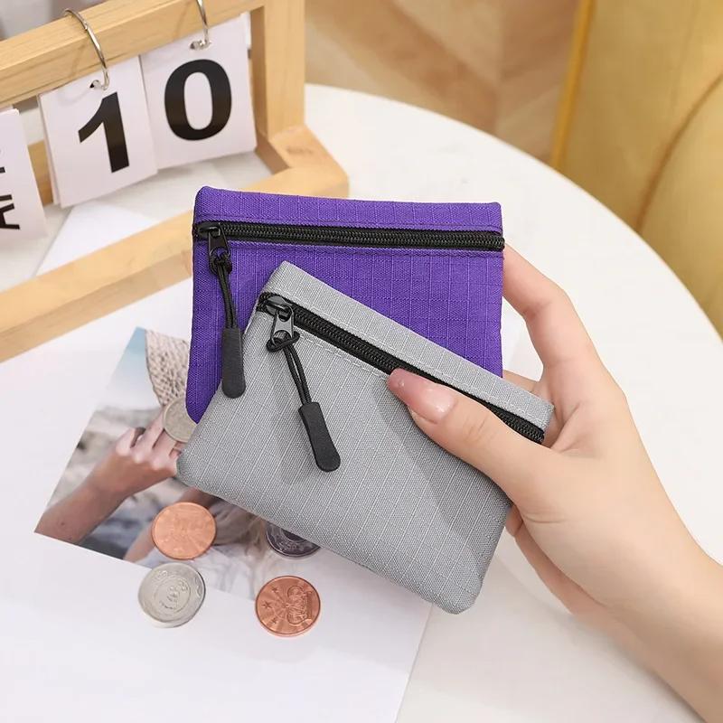 Oxford Cloth Coin Purse Women Zipper Coin Pouch Key Earphone Data Cable Card Bag Credit Card Holder Kids Mini Cute Purse