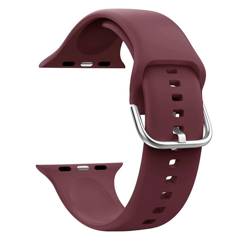 Ремешок Для Apple Watch Ремешок 44мм 45мм 49мм 42мм 41мм 40мм Аксессуары Силиконовый Браслет Correa iWatch Серия 8 9 Ultra SE 6 7 5 4