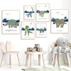 Мультфильм Динозавр Джунгли Кавайный Дино Детский Душ Плакат Детская Картина Холст Настенная Живопись Печать Картина Дети Детская Комната Декор