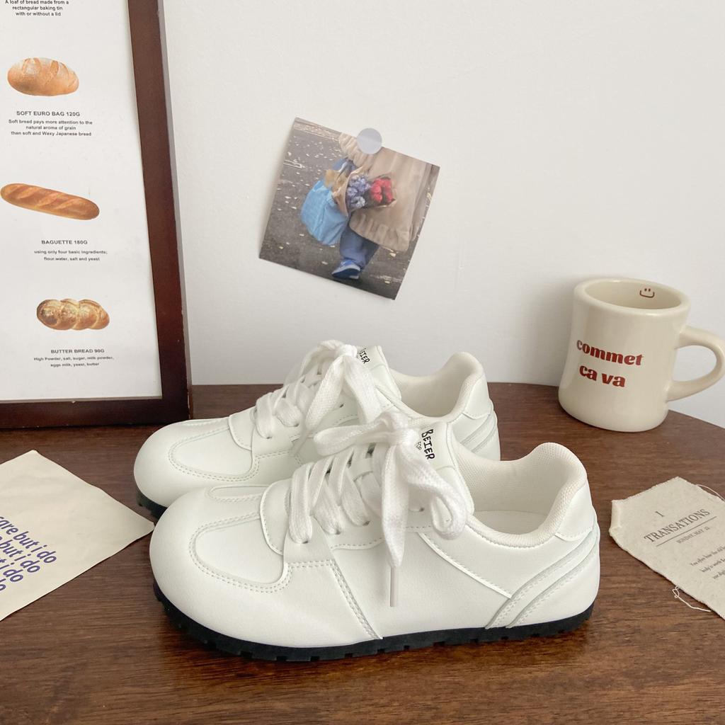 Pink German Training Board Shoes Female Ugly Cute Autumn New Chic Niche Casual Round Head Student Big Head Forrest Gump White Shoes