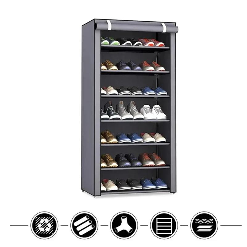 Shoes Rack With Dustproof Cloth Non-Woven Fabric Shoe Stands Organizer Closet Home Shoes Storage Holder Shelfs