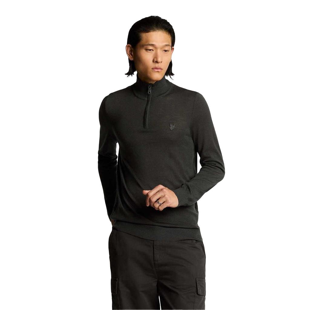 Lyle & Scott Mens Eagle Merino Tonal Quarter Zip Jumper