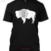 Wyoming Flag Bison State Pride Cowboy USA Mens T Shirt Vintage Washed Soft Graphic Versatile Unisex Casual Designer Clothes