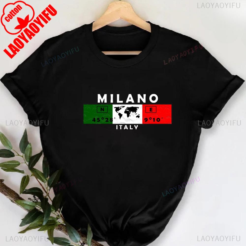 MILANO ITALY Футболка с принтом букв, с круглым вырезом, повседневная, с коротким рукавом, для весны и лета, женская одежда, День святого Валентина