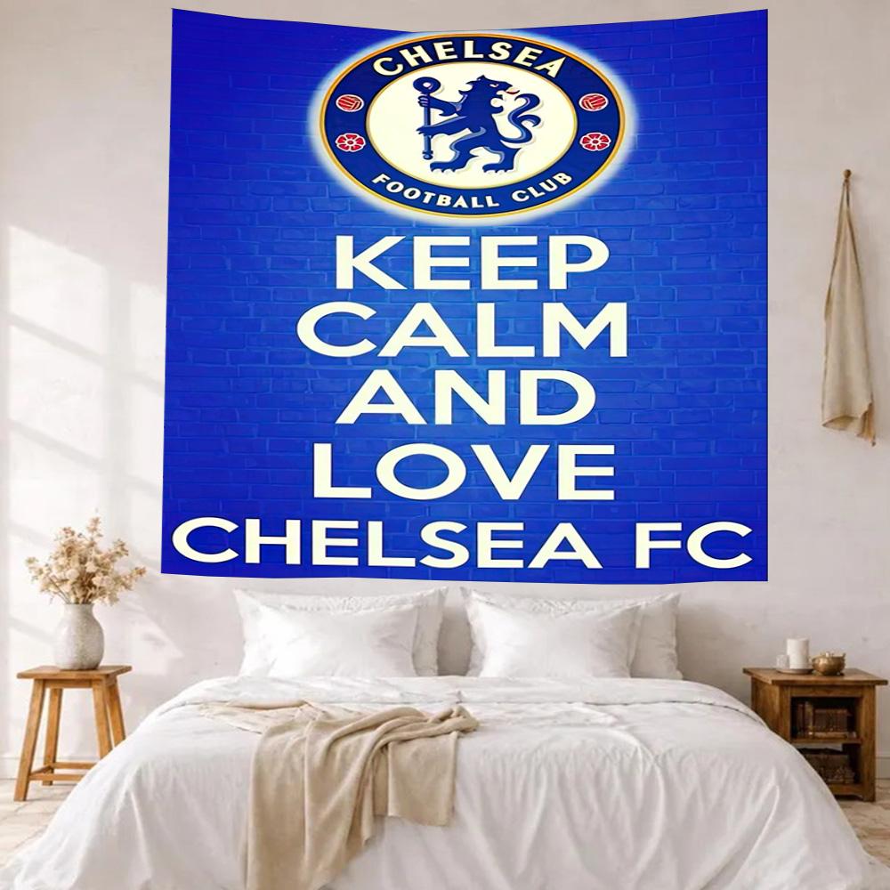 Chelsea Football Club Logo Wall Decor Tapestry Art For Pet Memorial Birthdaywedding Party Backdrop Family Gift
