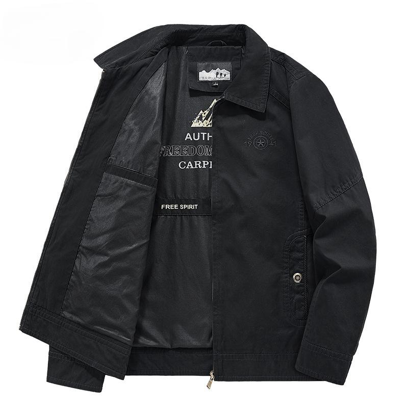 New Jacket Men's Loose Tooling American Retro Lapel Autumn and Winter Casual Coat