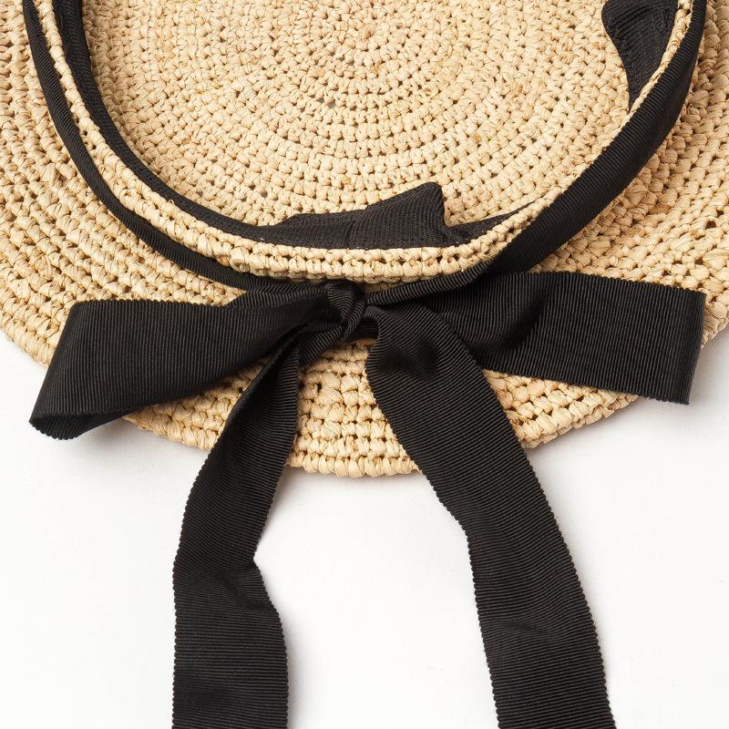 Весна и лето, новый стиль, нежный берет из пшеничной соломы ручной вязки, модная повседневная подиумная шляпа художника вогнутой формы с соломенным бутоном