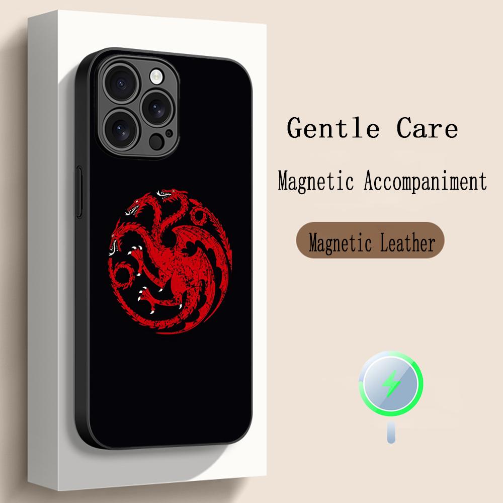 G-game of T-thrones fashion poster logo Phone Case For iPhone 17 16 15 14 13 12 Plus Pro Max High-end Luxury Magsafe Sheepskin