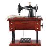 12.0×8.0×16.0 cm Retro Sewing Music Box Wood color Table Desk Mechanical  For Home Decor