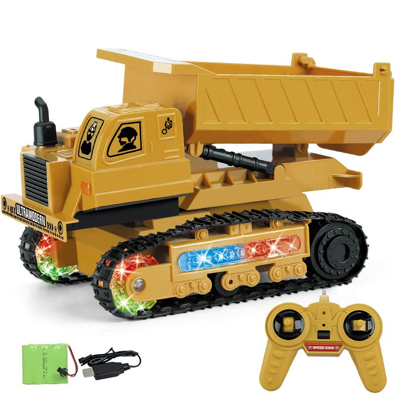 Children Remote Control Car Simulation Excavator Bulldozer Dump Truck Rechargeable Vehicle Toy for Kids