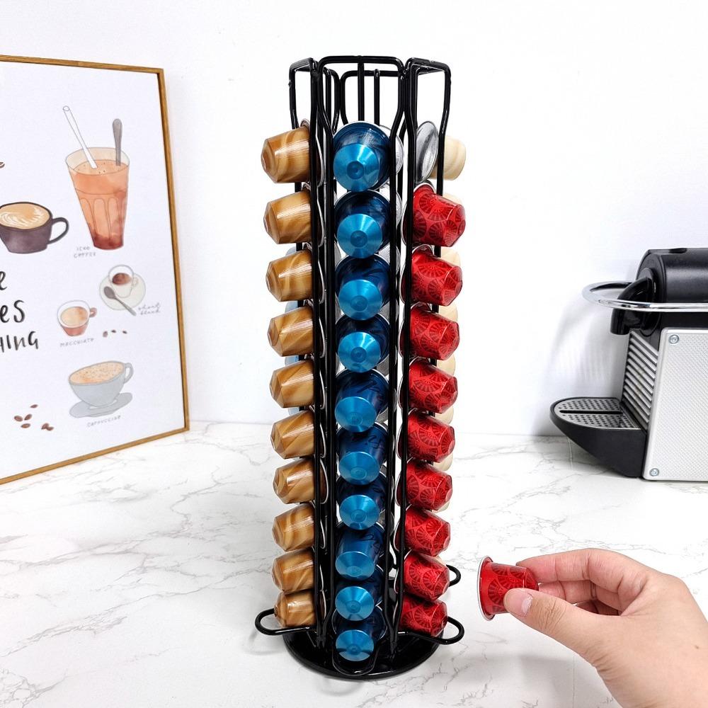 360 Degree Rotatable Coffee Tower Stand Rotating Coffee Pod Organizer Home Kitchen Use