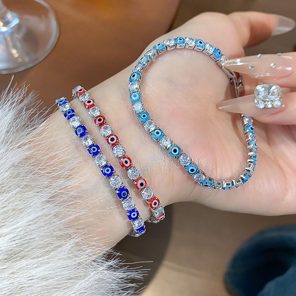 Round Devil's Eye Rhinestone Devil's Eye Bangle Banquet Clothes Jewelry Clothes Accessories