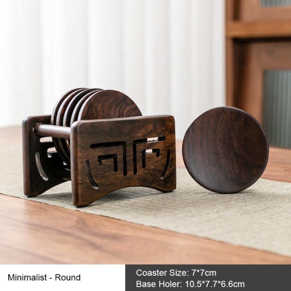 Heat Resistant Cup Pad Black Sandalwood Tea Tray High-End Cup Mat Tea Table