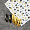 Laser Gold Maple Leaf Abstract Line Self-Adhesive Nail Sticker 3D Bronzing Simple Sweet And Cool Nail Sticker