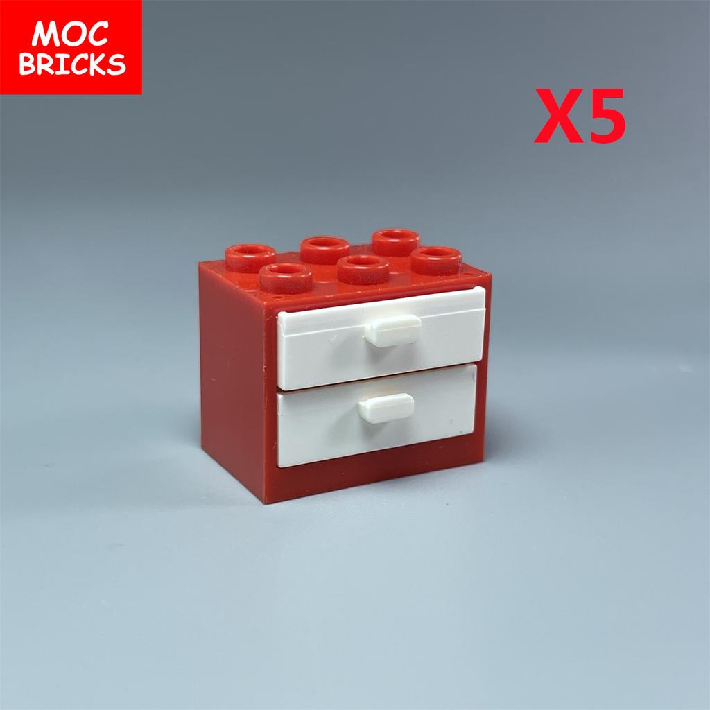 Коробка-шкафчик для кубиков MOC Контейнер 2x3x2 Шкафы Собираемые Частицы 4532 4533 Городской Дом Строительные Кирпичики Детали