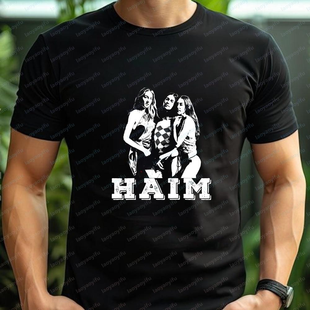 Korean-style Review of Men's Clothing Rock Band Haim's Summer Short-sleeved Men's and Women's Shirts - Comfortable T-shirts