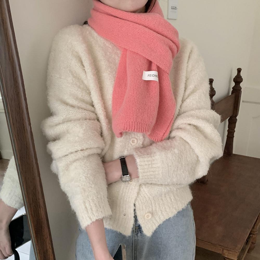 Woolen Cross Scarf Thicken Neckerchief Neckerchief Wrap Neck Warmer Women