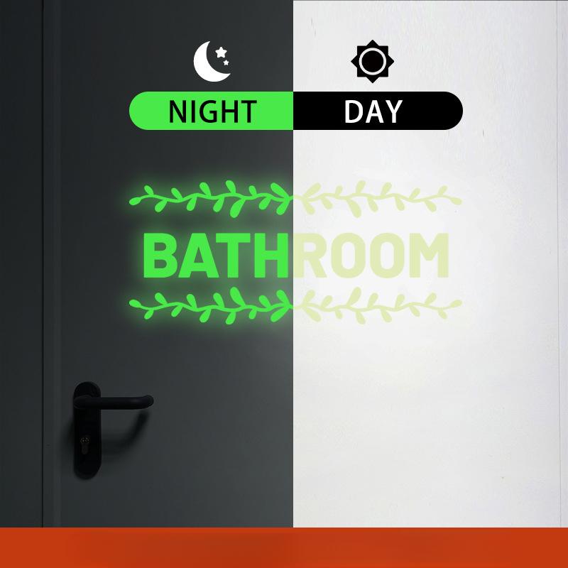 Светящиеся наклейки на стену в туалете, светящиеся в темноте обои для ванной комнаты, декор для туалета, виниловые наклейки для дома, украшение комнаты