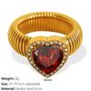 Thick Zircon Heart Ring Vintage Thick Finger Ring Elegant Women's Jewelry  Ladies