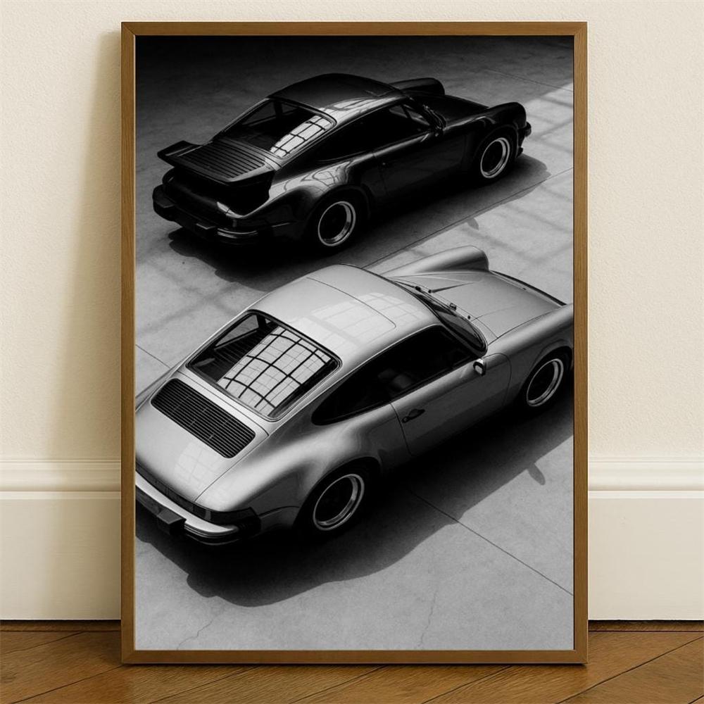 Vintage Black And White Sports Car Photo Print Modern Bedroom Wall Decor Car Poster Black And White Sports Car Canvas Print