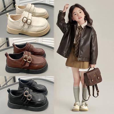 Новые туфли для девочек в корейском стиле, удобные, с мягкой подошвой, кожаные, для весны и осени