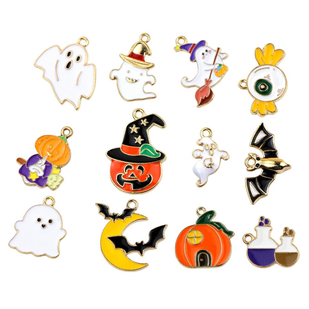 10g/50g/Lot Halloween Charms Enamel Jewelry Making Charms For Halloween Bracelet Necklace Earrings Making