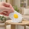 3D Printed Poached Egg Decoration, Grid Texture Egg Stress Relief Fidget Toy, Poached Egg Shape Figurine for Home Office