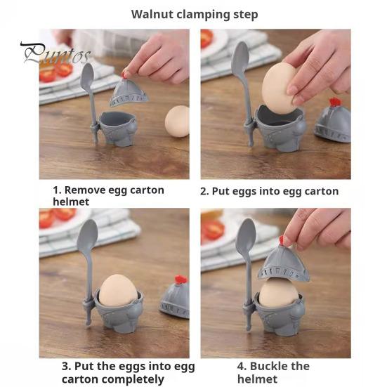 Holder Knight Cup Egg Boiled Design Easy To Clean Reusable Hard Plastic Egg Holder With Spoon Kids Toys