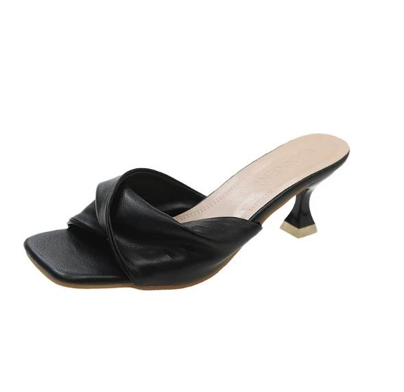 2025 сексуальные туфли-мюли с острым носком на высоком каблуке, женские тапочки, модные разноцветные слипоны, летние сандалии для вечеринок и стриптиза