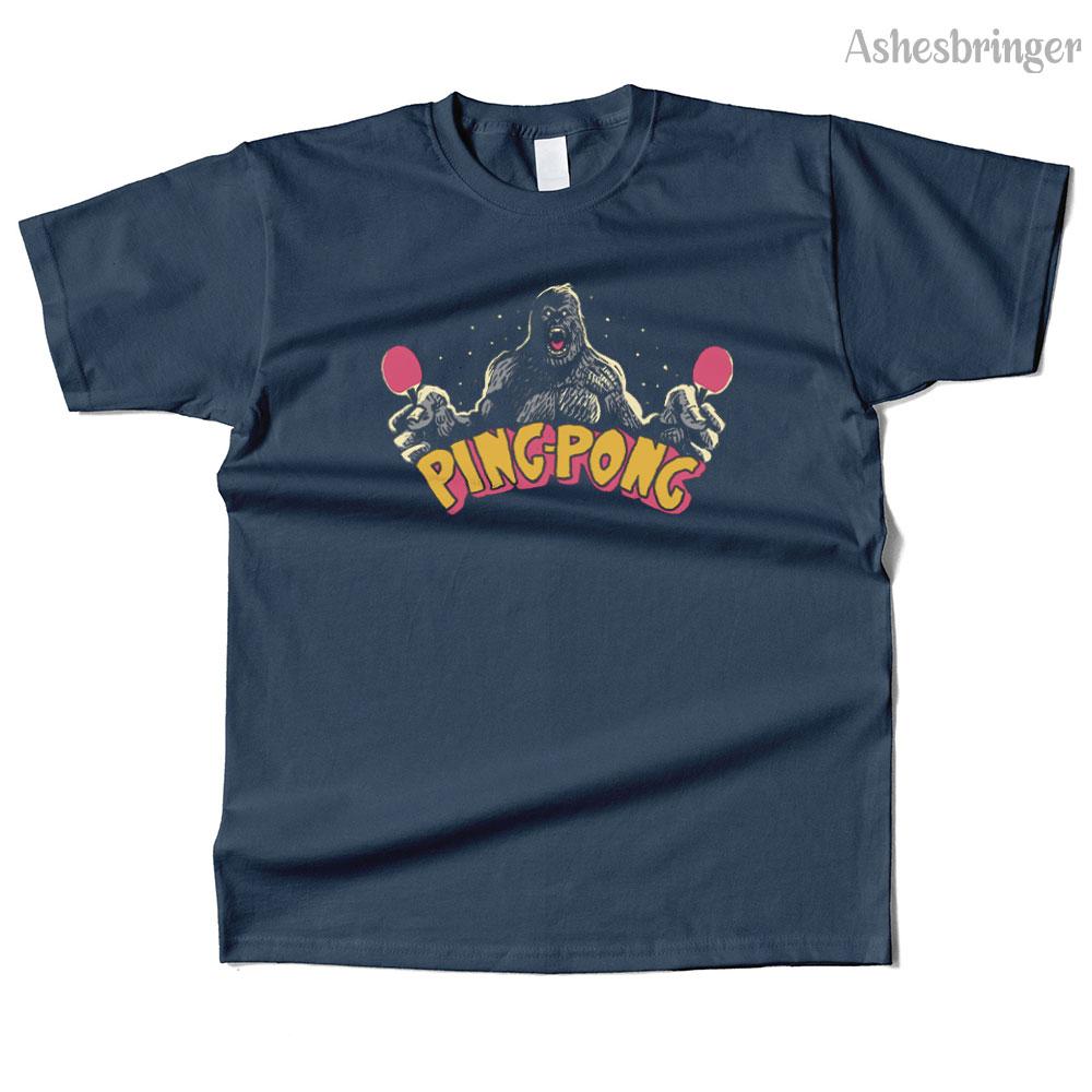 Unisexs Cotton PingPong Kaiju Graphic Funny T Shirt Street Casual Style Tee for Unisex and Women