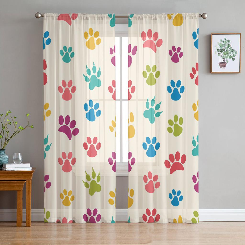 Тюлевые шторы для гостиной, собачьей лапы, черные, серые, для спальни, кабинета, окна, прозрачные шторы, кухня, балкон, интерьер, вуаль, шторы