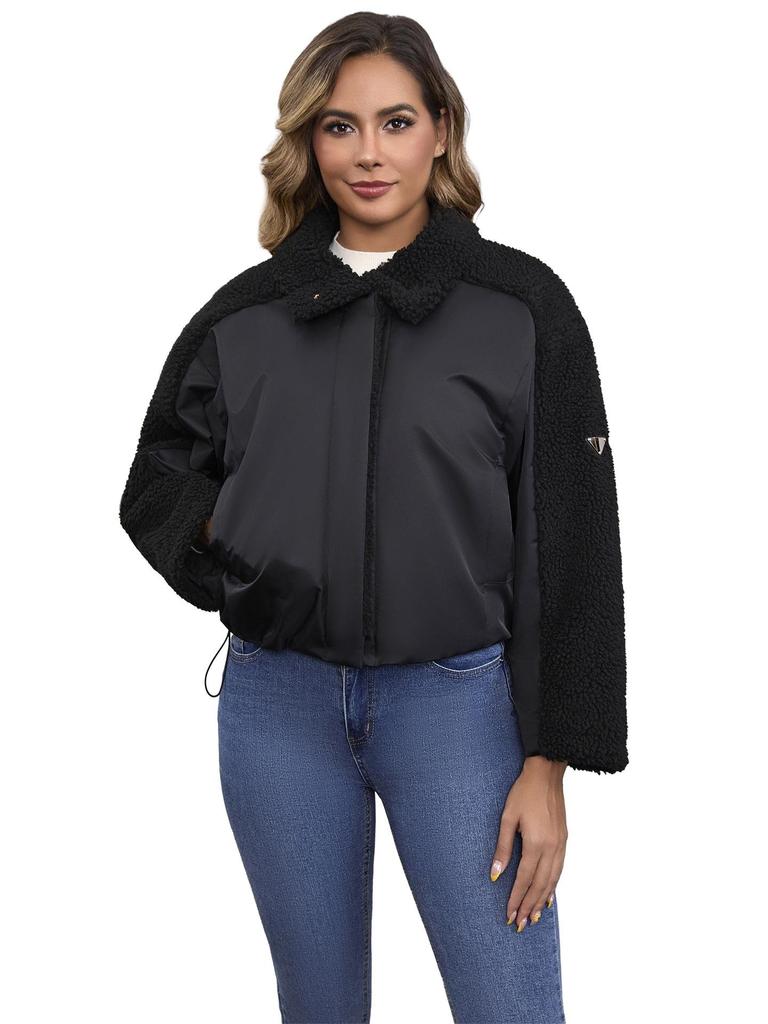 Зимнее ретро женское пальто из овечьей шерсти с длинным рукавом 2025