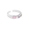 JWER Luxury Colorful Zircon Heart-Shaped Adjustable Ring for Women Retro Index Finger Elegent Crystal Ring Party Jewelry Gifts