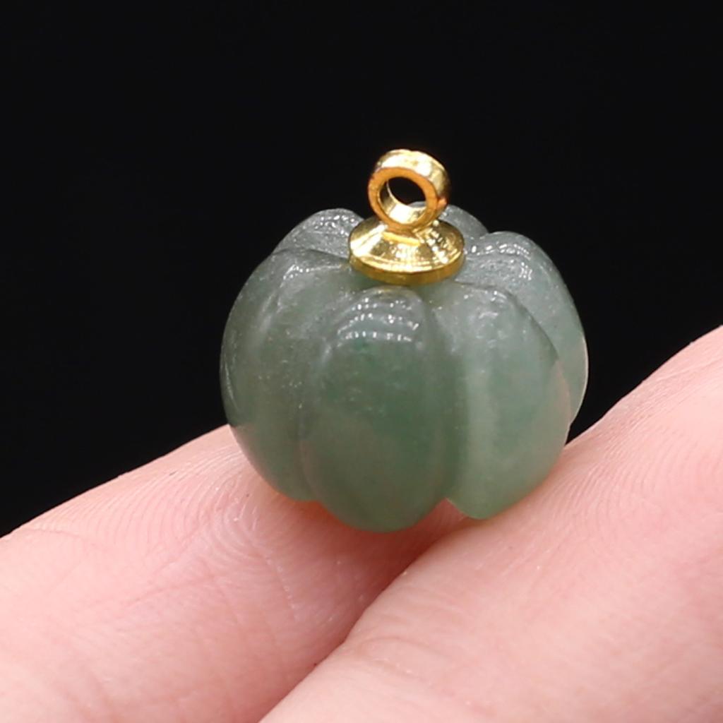 1 шт., подвеска из натурального камня в форме тыквы, кристалл розового кварца, агат, подвески для изготовления ювелирных изделий, аксессуары для ожерелья «сделай сам», 13 × 13 мм