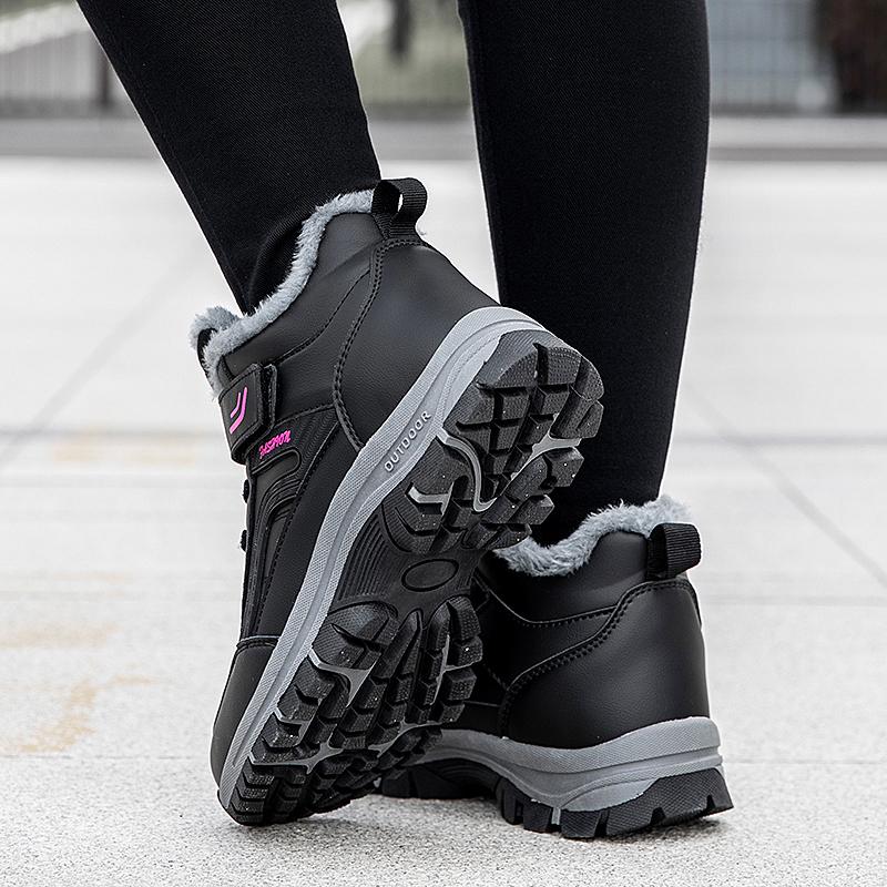 35-45 Зимние высокие хлопковые ботинки для пожилых людей Водонепроницаемые и теплые кожаные туфли для родителей Кроссовки для походов Кроссовки для походов