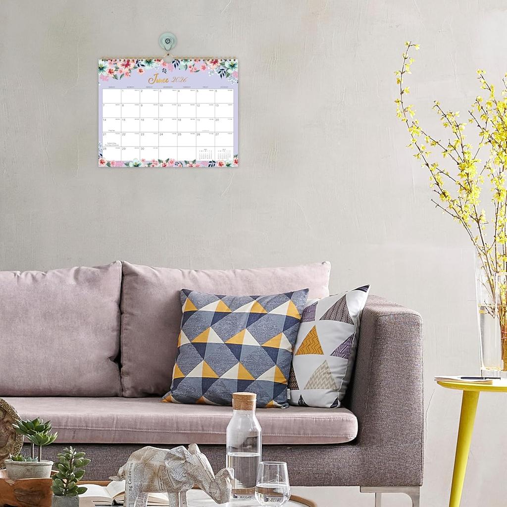 2026 Calendar - 2026 Wall Calendar, 11" x 8.5", JAN.2026 -DEC.2026, 12 Monthly Wall Planner Large, Hanging Hook, Wall Calendar With Twin-Wire Binding