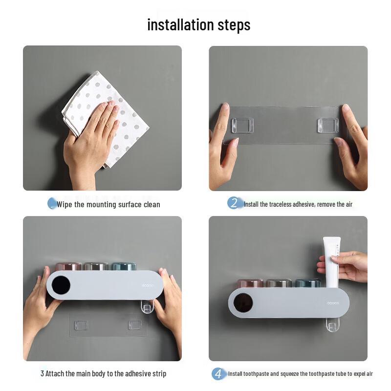 ecoco Умный УФ Стерилизатор для Зубных Щеток и Диспенсер для Зубной Пасты