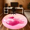 1pc love hearts Round Chair mat office Area Rug - Non-Slip, Floor Mat for Office, Bedroom, and Indoor Decor p127131