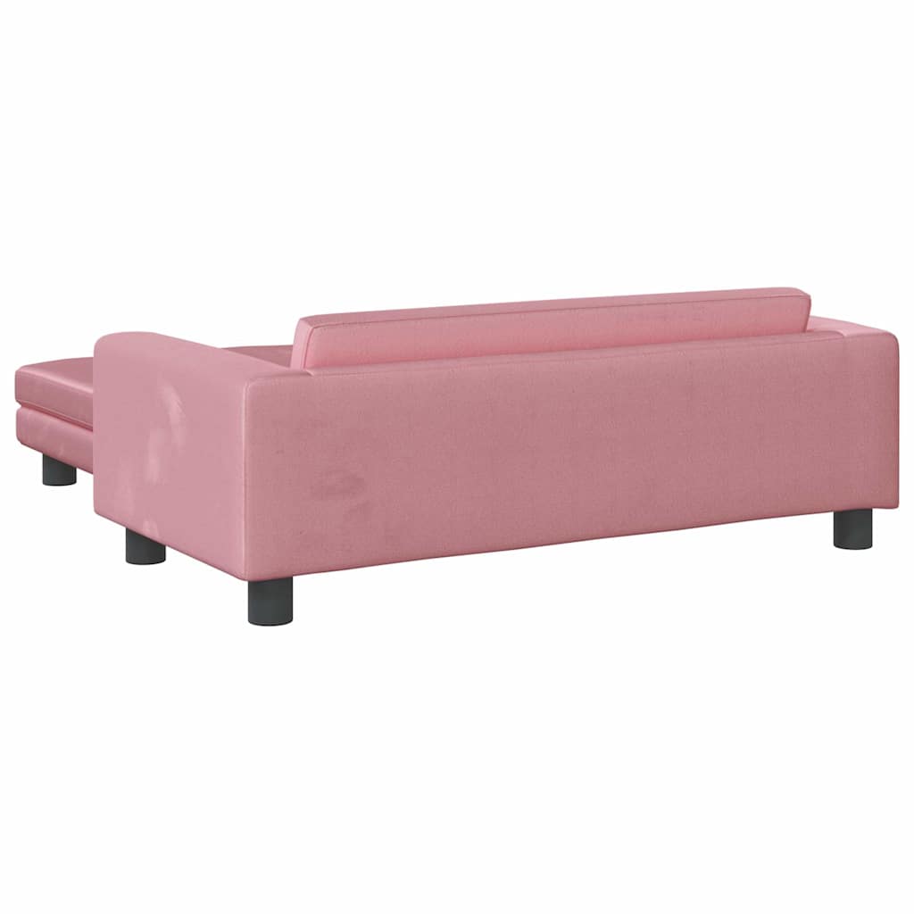 Kids Sofa with Footstool Pink 100 x 50 x 30 cm Velvet