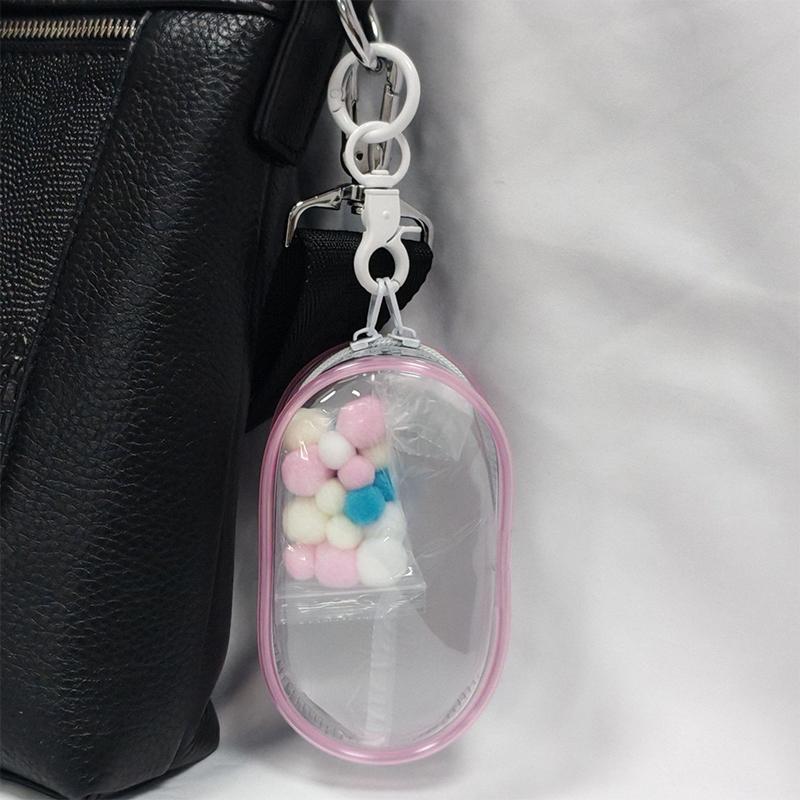 Кукольный дисплей Прозрачный ящик для хранения Мешочек Mystery Box Брелок Сумка Милая кукольная сумка Организация с плюшевым мячом Пылезащитный чехол