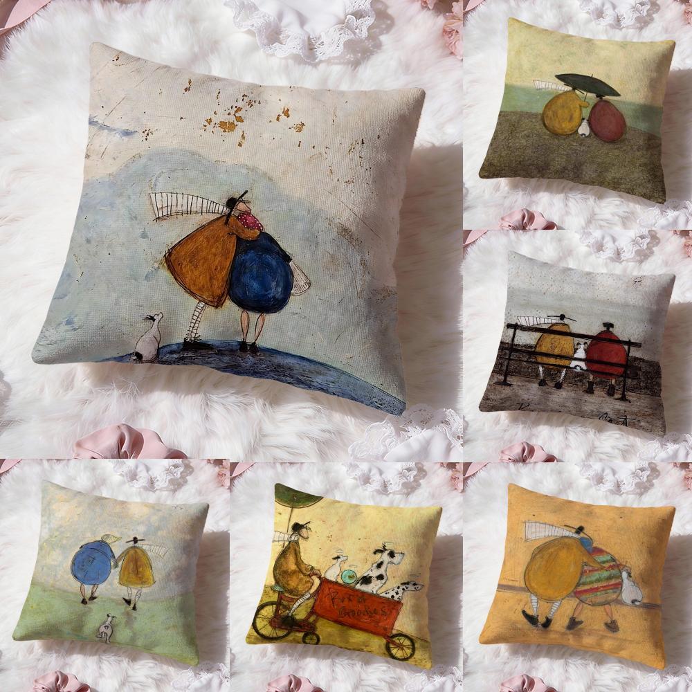 Чехол для подушки Painting S-Sam Toft Art, двусторонний, премиум-класса, для комфорта – два в одном, подойдет для любой комнаты и салона автомобиля.