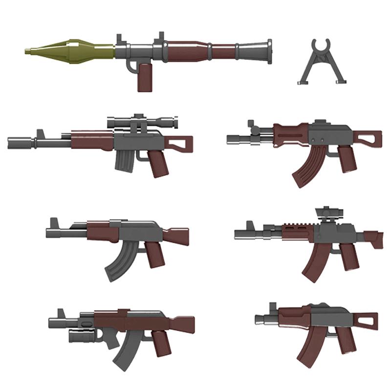 Военный строительный блок Второй мировой войны, фигурка солдата, оружие, игрушечный пистолет, снайпер, автомат, карабин АК, винтовка, аксессуары, армейские кирпичи, модель B081