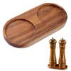 Liroyal Salt and Pepper Mill Tray, Wooden Grinder Tray with 5.8cm Inner Diameter, Grinders Wood Tray for Rock Salt, Pepper, Spices, Salt & Pepper Grin
