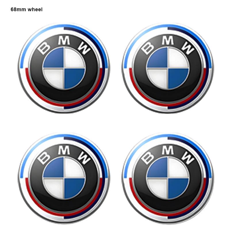kfwhl7 1/4/7pcs 81/72/46/56/68/mm Car Front Rear Logo Wheel Hub Center Cover Steering Wheel Center Stickers For BMW E36 E46 E90 E60 E39