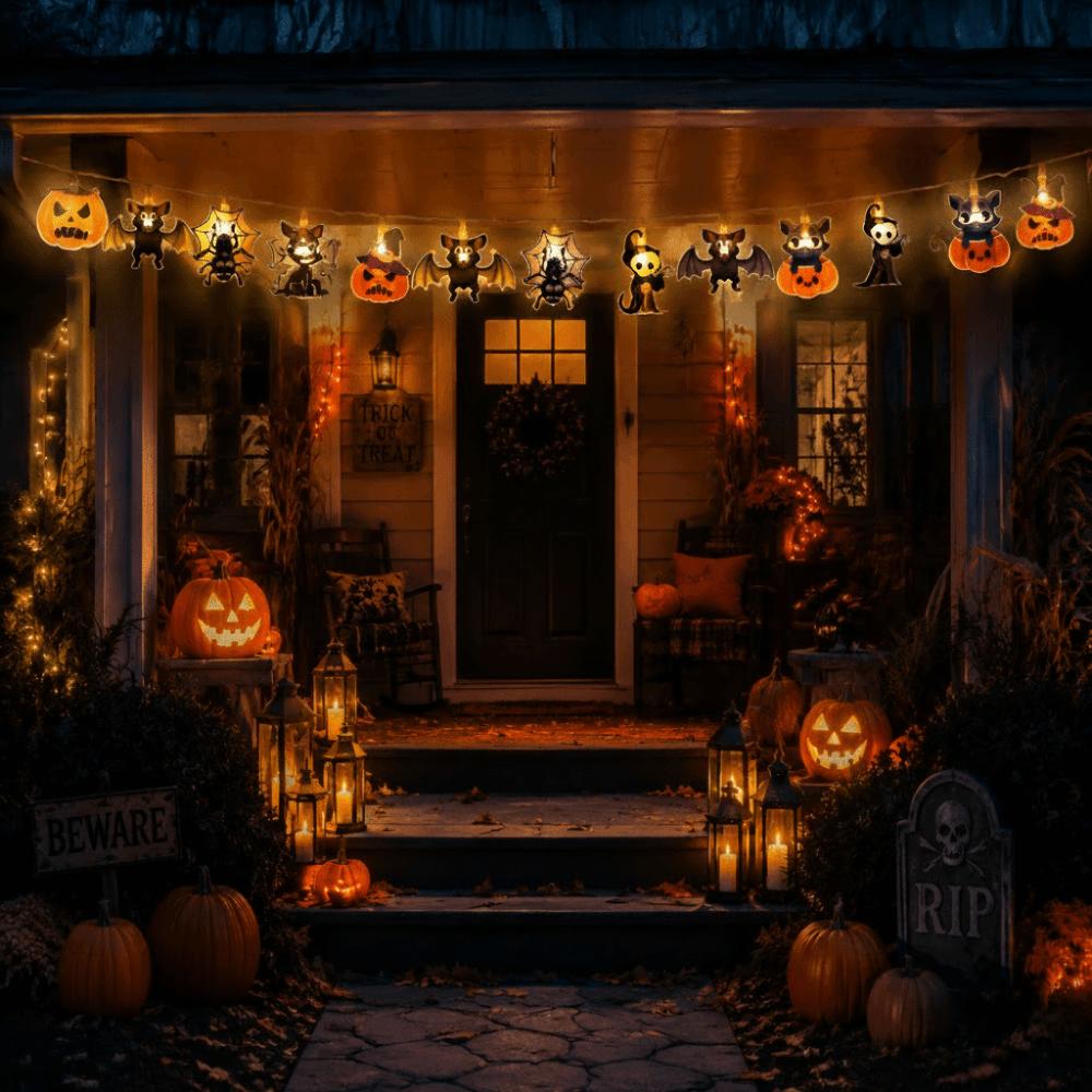 Ghost Party Decoration Pumpkin LED Light Hanging Decorations Lamp String Theme Party