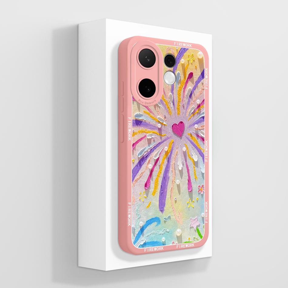 For Vivo V60 Lite Case Candy Painted Flower Phone Back Cover For Vivo V 60 Soft Liquid Silicone Anti Drop Full Protection Bumper