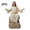 Jesus Blessing Statue Open Arm with Bible Verse Base Resin Spiritual Home Decoration Christian Figurine Inspirational Religious Sculpture for