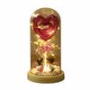 Love Heart Lamp-up Cloche Couple Figurine Glass Dome House Decoration Indoor Lighting for Girlfriend, Bedroom
